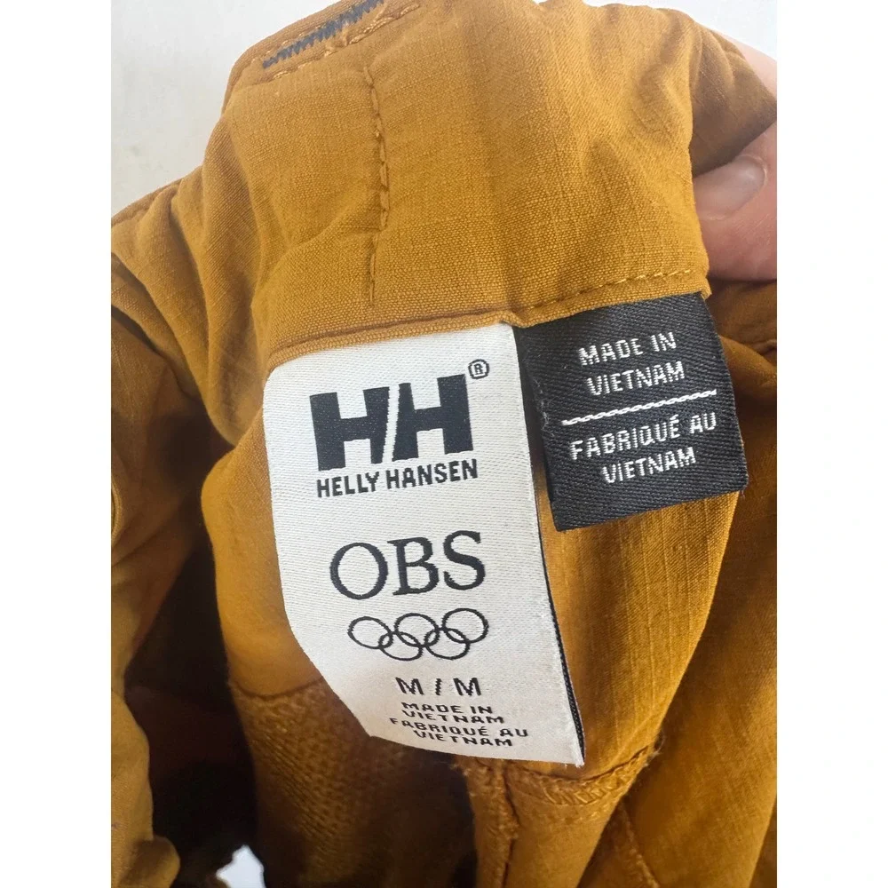 Helly Hansen OBS Olympic Broadcasting Services Mens Shorts Mustard Yellow Size M